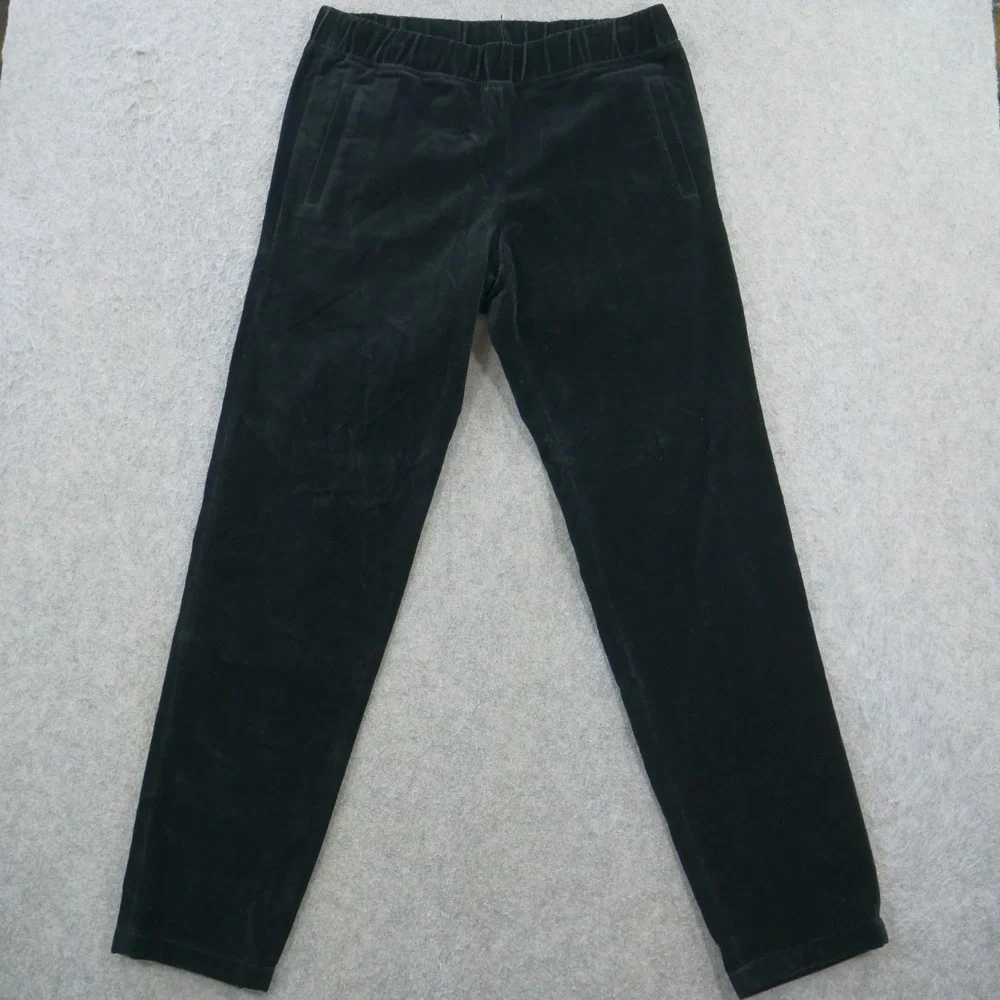 APC Pants Adult Extra Large Black Velvet Elastic Waist James Noir Flat Front New